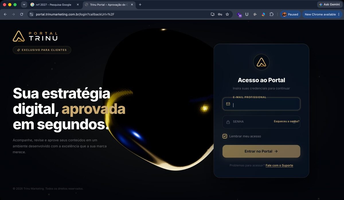 Portal Trinu, portal de clientes da agência